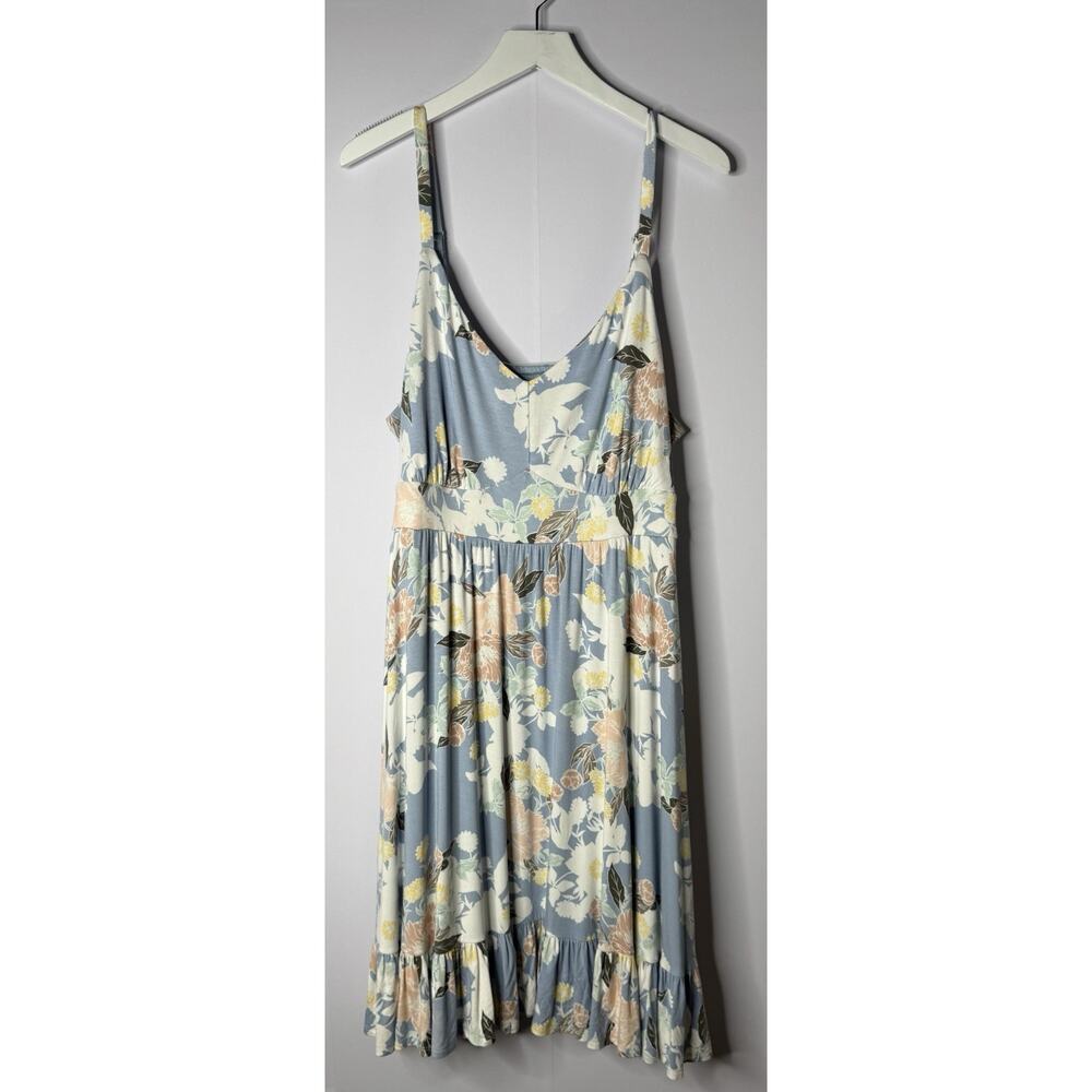 Torrid Super Soft Knit Floral Skater Tank Dress Sz 2 2x Blue‎ Floral Feminine